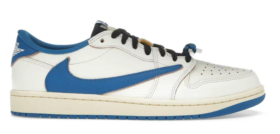 Fragment Design x Travis Scott x Air Jordan 1 Retro Low OG SP Sail Military Blue