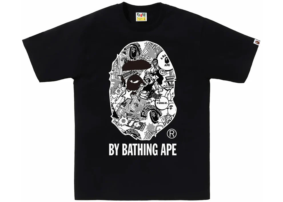 BAPE Comic Art Ape Head Tee Black